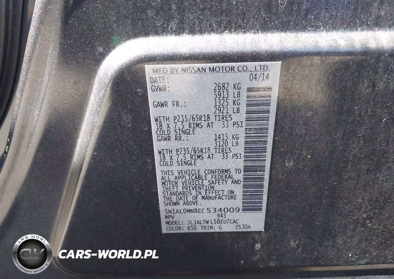 2014 Infiniti Qx60 VIN:5N1AL0MN8EC534009 - 9