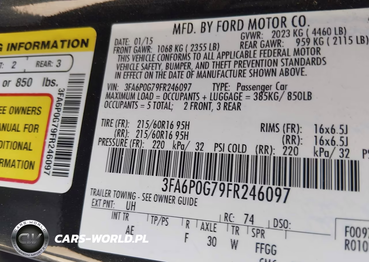 2015 Ford Fusion S VIN:3FA6P0G79FR246097 - 9
