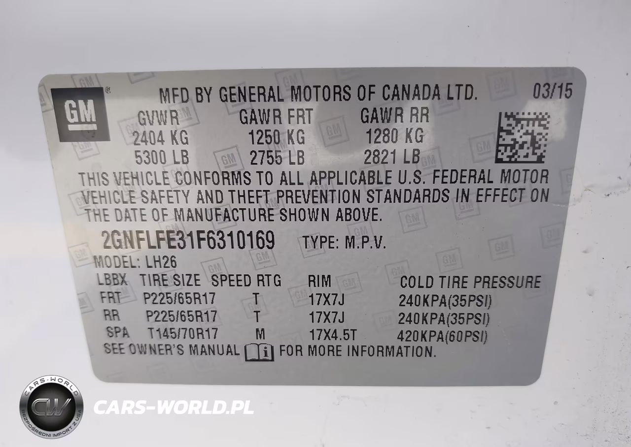 2015 Chevrolet Equinox Lt VIN:2GNFLFE31F6310169 - 9
