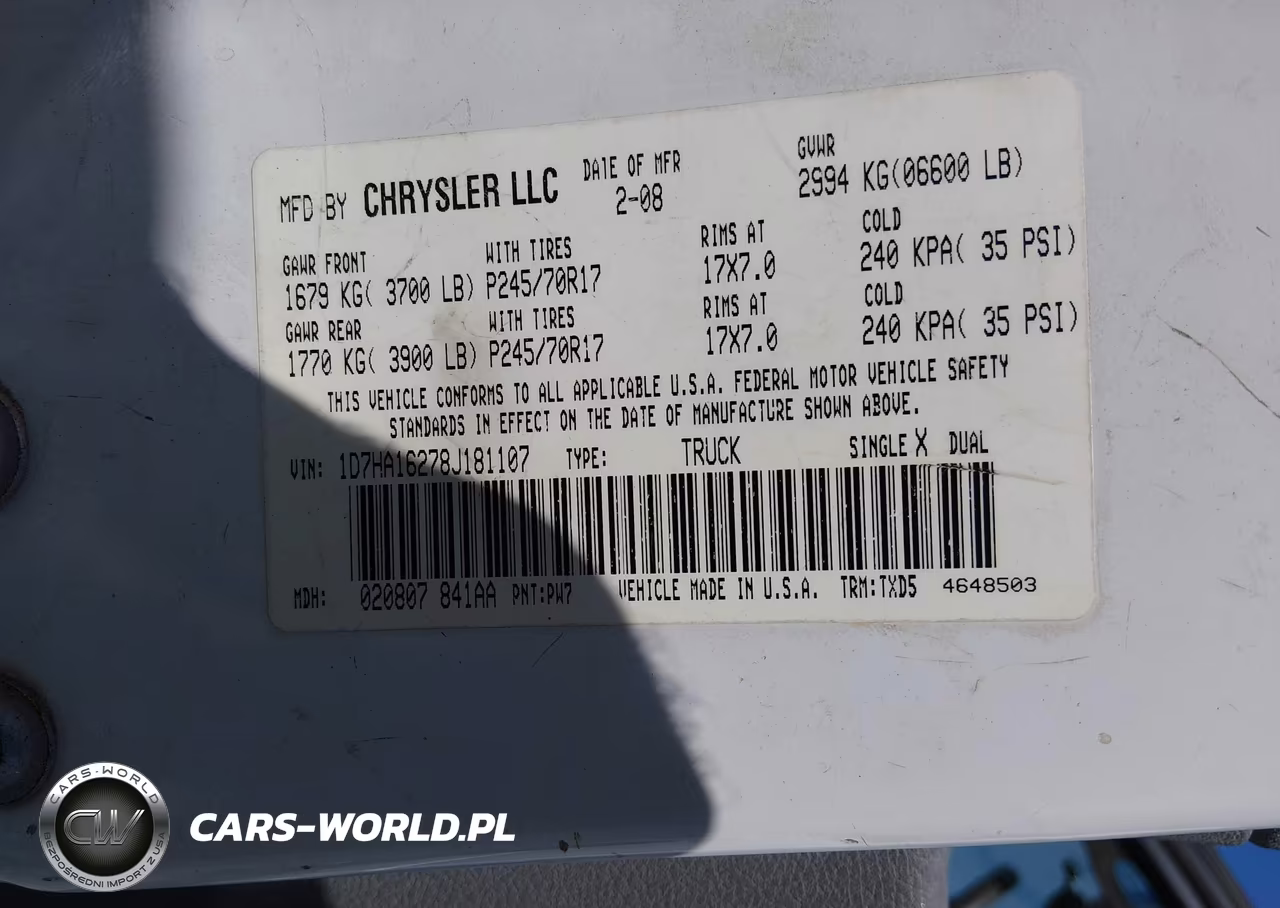 2008 Dodge Ram 1500 St-Sxt VIN:1D7HA16278J181107 - 9