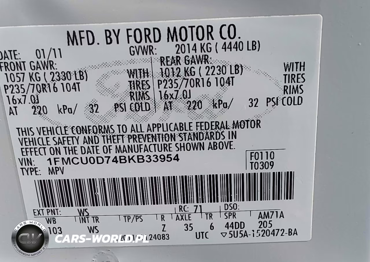 2011 Ford Escape Xlt VIN:1FMCU0D74BKB33954 - 9