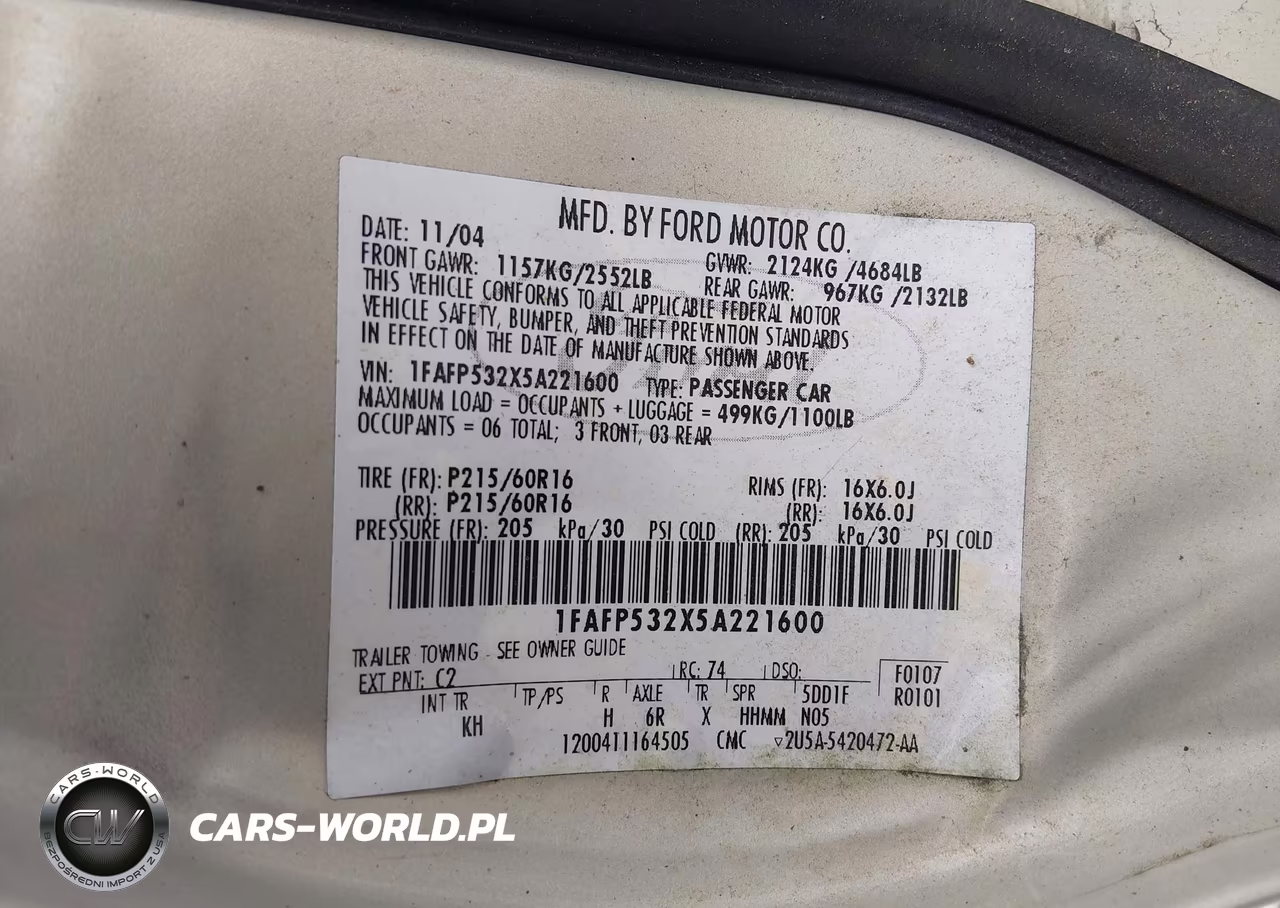 2005 Ford Taurus Se VIN:1FAFP532X5A221600 - 9