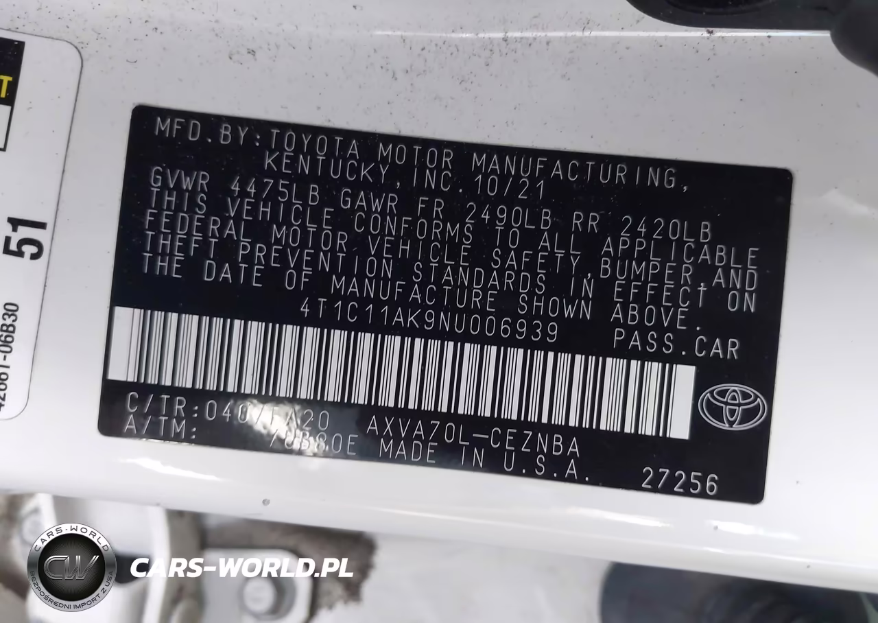 2022 Toyota Camry Le VIN:4T1C11AK9NU006939 - 9