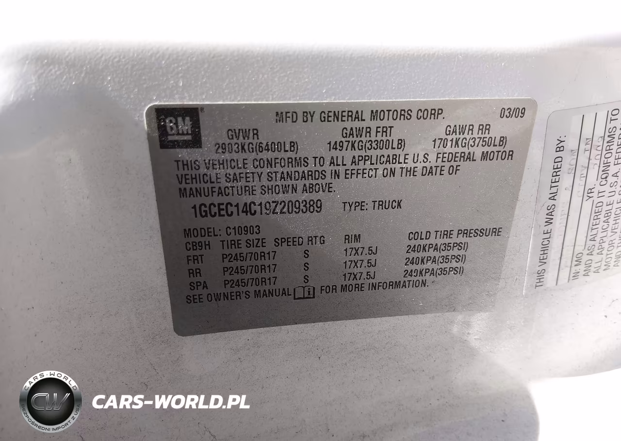 2009 Chevrolet Silverado 1500 Work Truck VIN:1GCEC14C19Z209389 - 9
