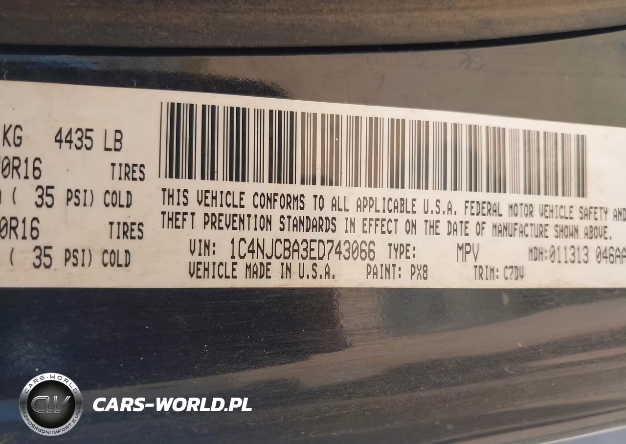 2014 Jeep Compass Sport VIN:1C4NJCBA3ED743066 - 9