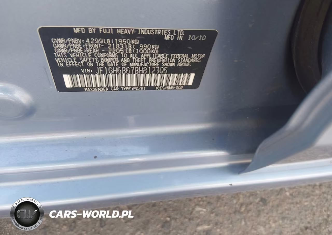 2011 Subaru Impreza 2.5I Premium VIN:JF1GH6B67BH812305 - 9