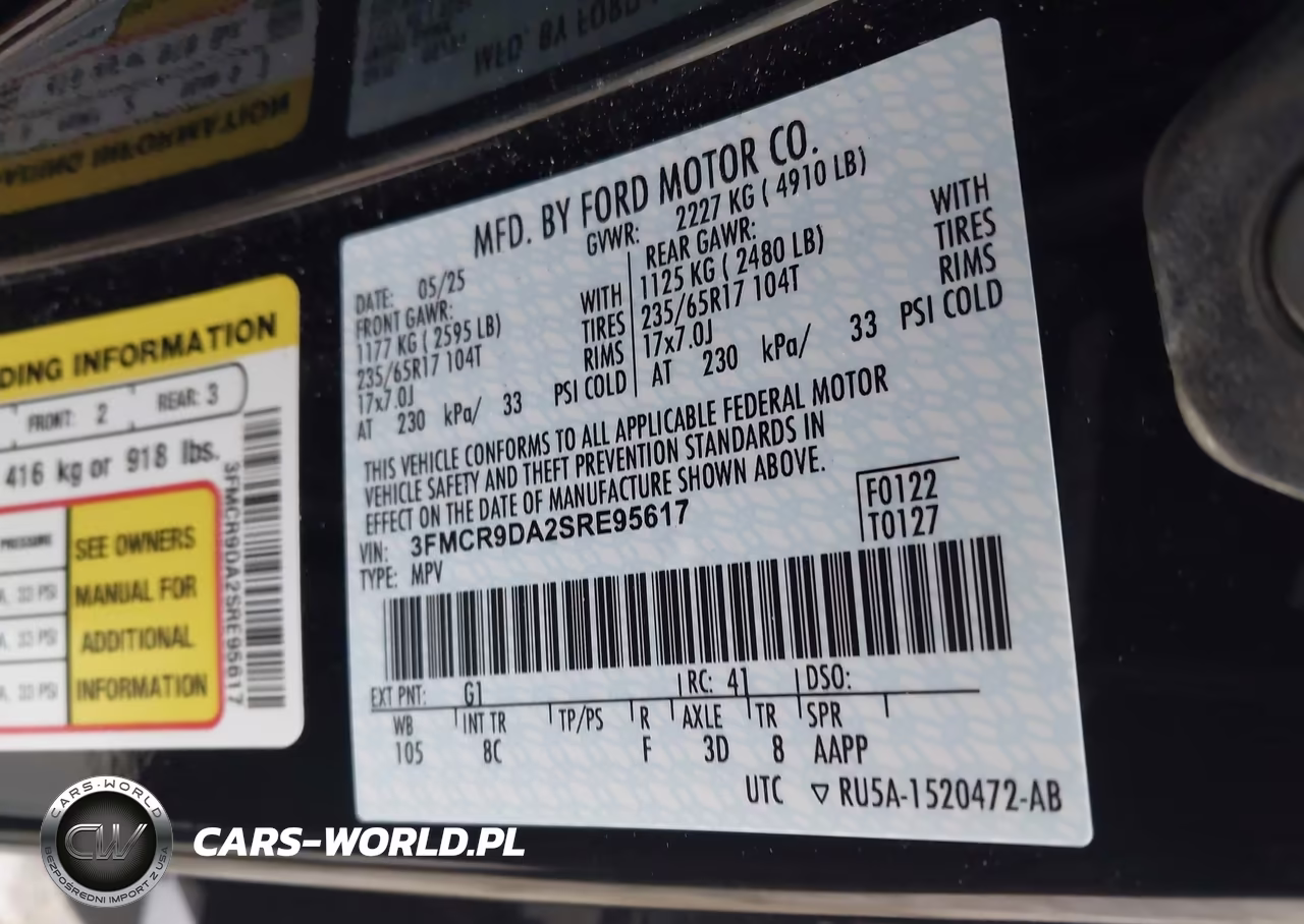 2025 Ford Bronco Sport Badlands VIN:3FMCR9DA2SRE95617 - 9