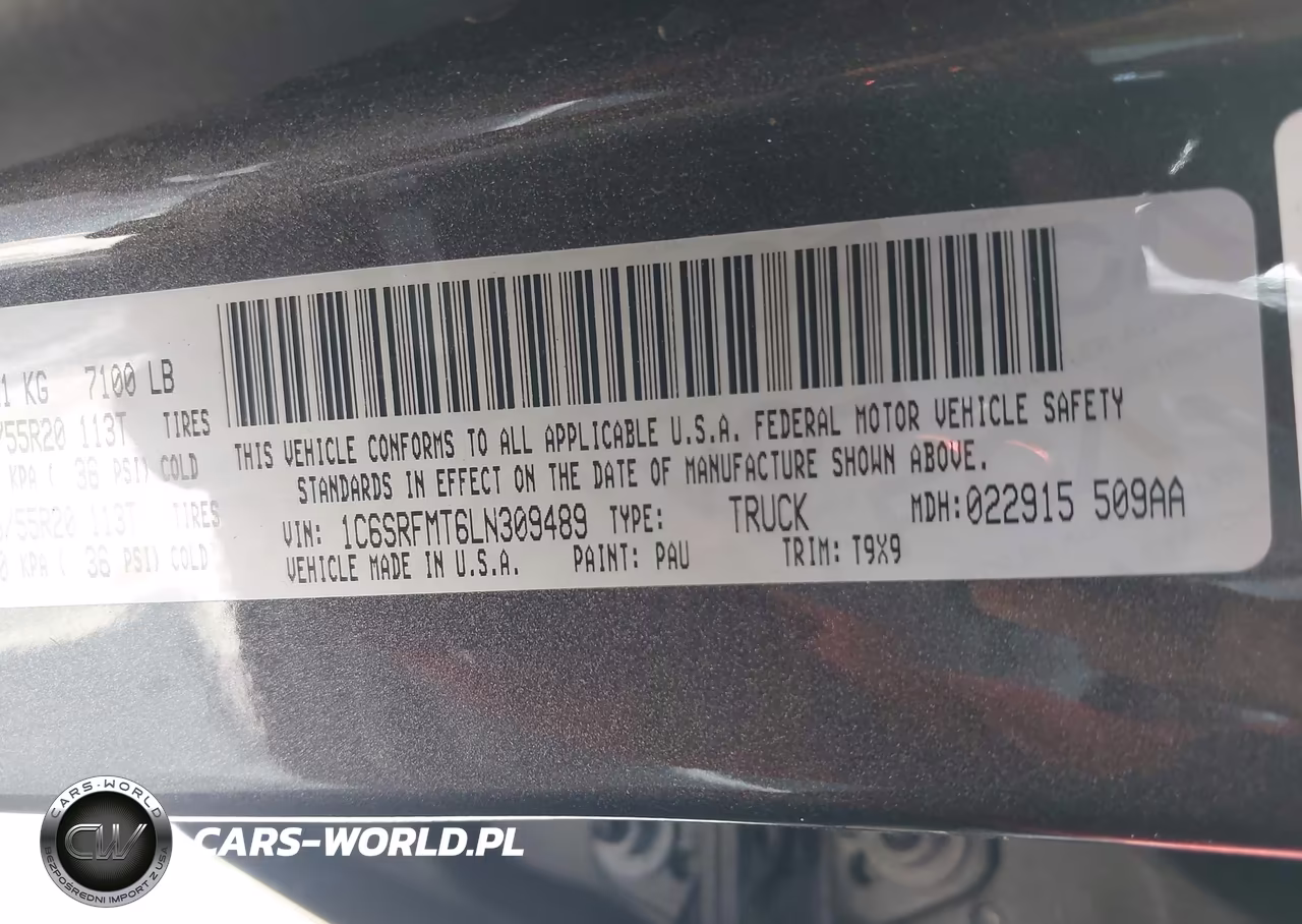 2020 Ram 1500 Big Horn 4X4 6'4 Box VIN:1C6SRFMT6LN309489 - 9
