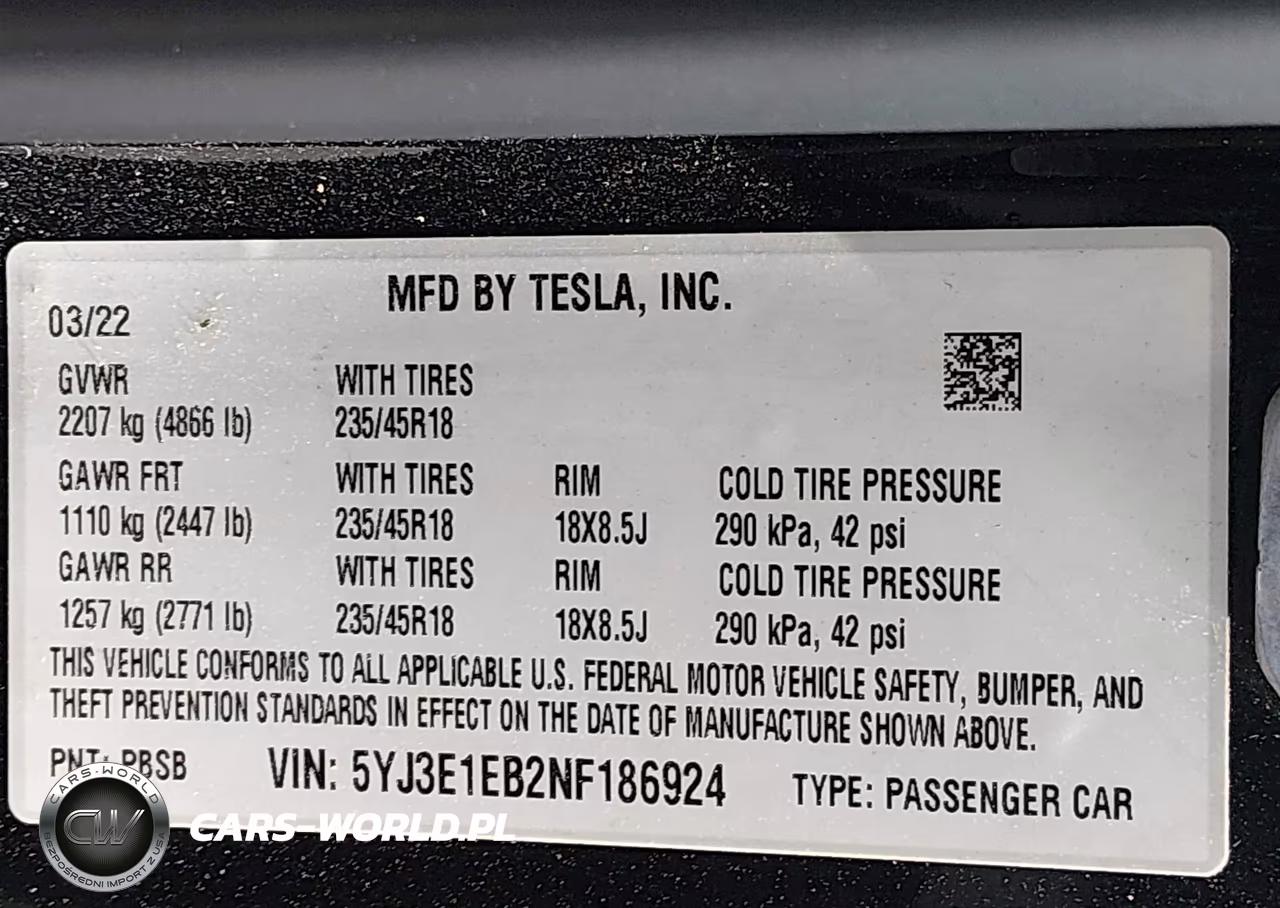 2022 Tesla Model 3 Long Range Dual Motor All-Wheel Drive VIN:5YJ3E1EB2NF186924 - 9