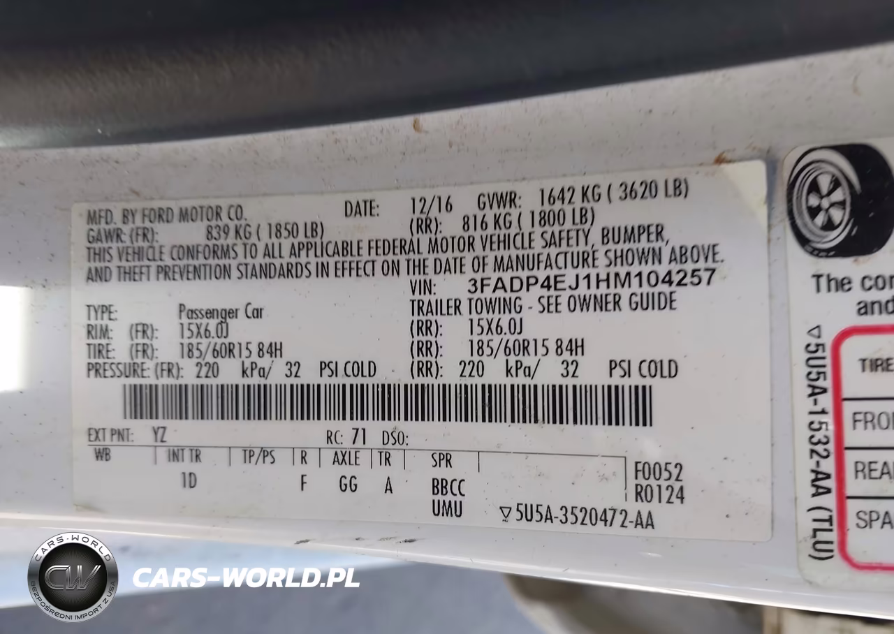 2017 Ford Fiesta Se VIN:3FADP4EJ1HM104257 - 9