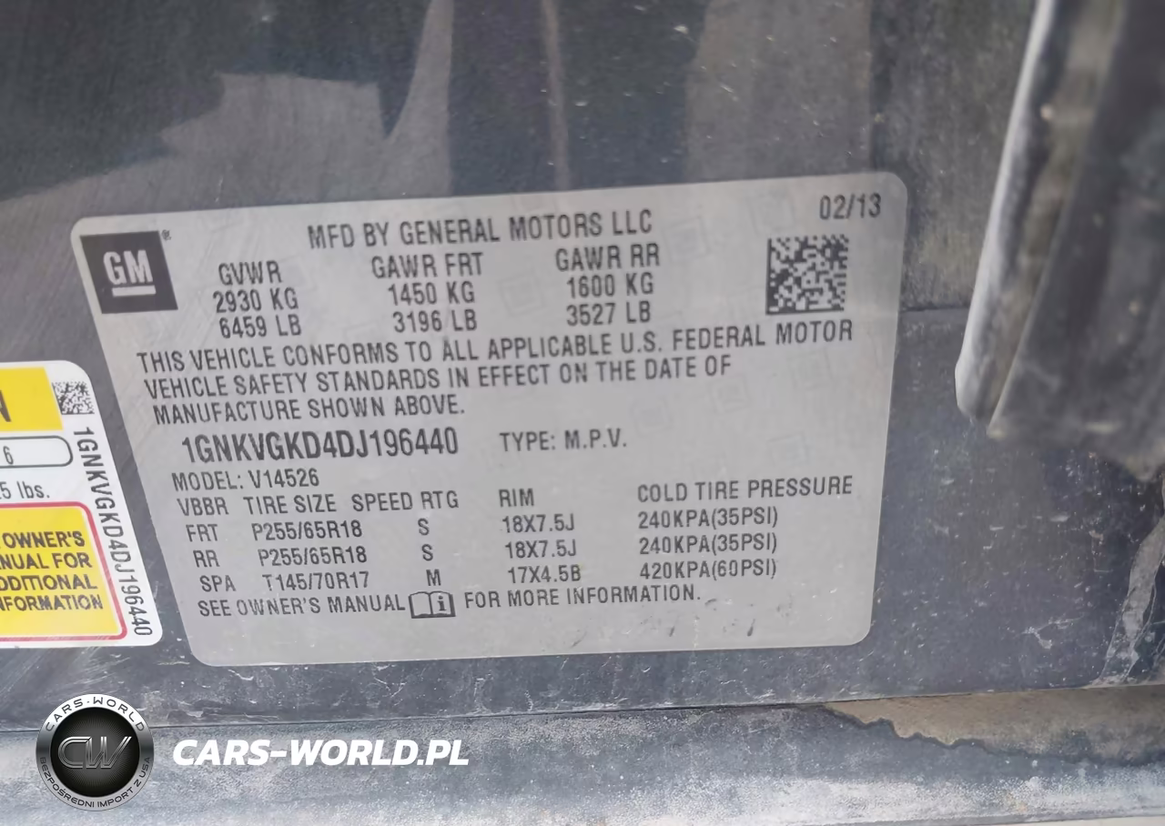 2013 Chevrolet Traverse Lt VIN:1GNKVGKD4DJ196440 - 9