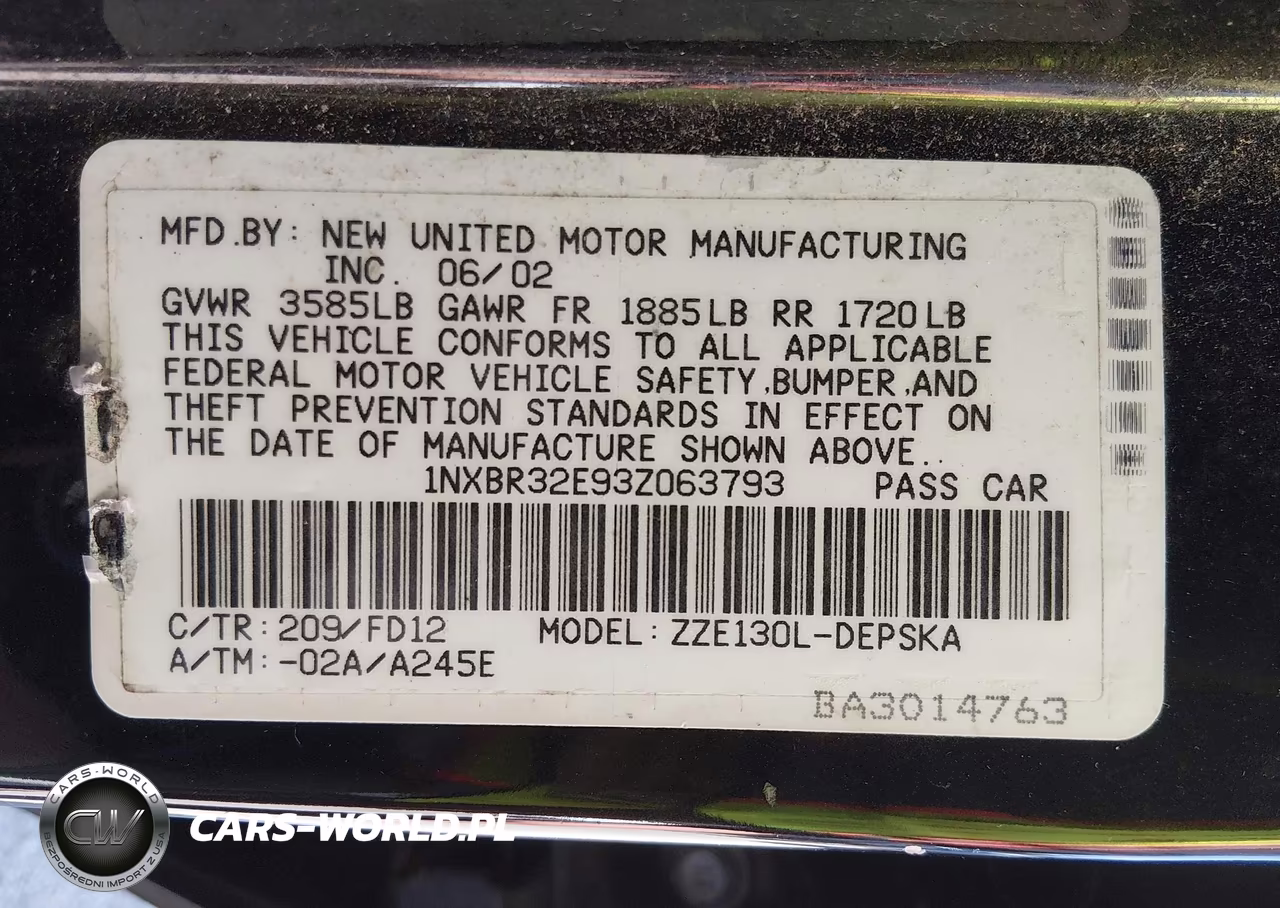 2003 Toyota Corolla S VIN:1NXBR32E93Z063793 - 9