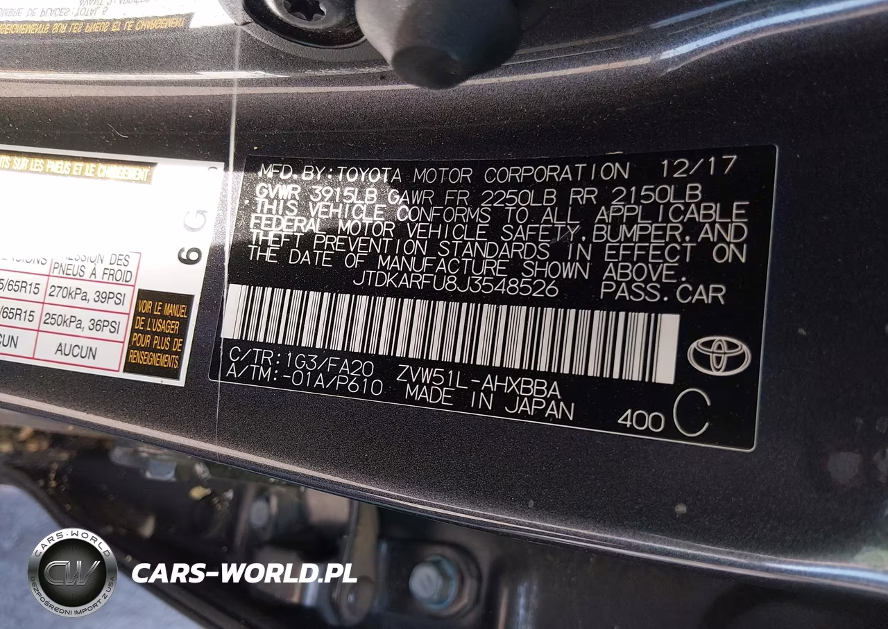 2018 Toyota Prius Two Eco VIN:JTDKARFU8J3548526 - 9