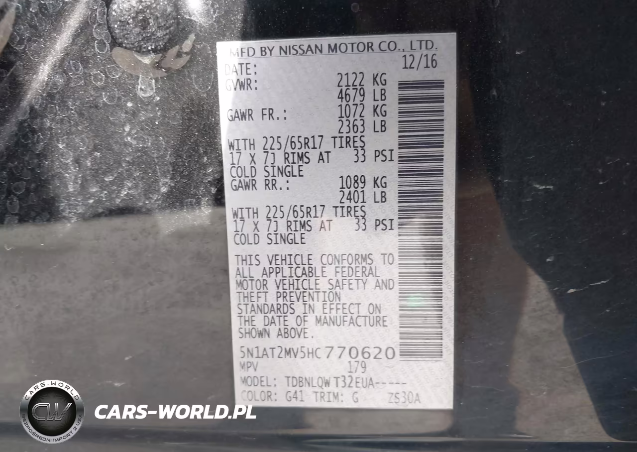 2017 Nissan Rogue Sv VIN:5N1AT2MV5HC770620 - 9