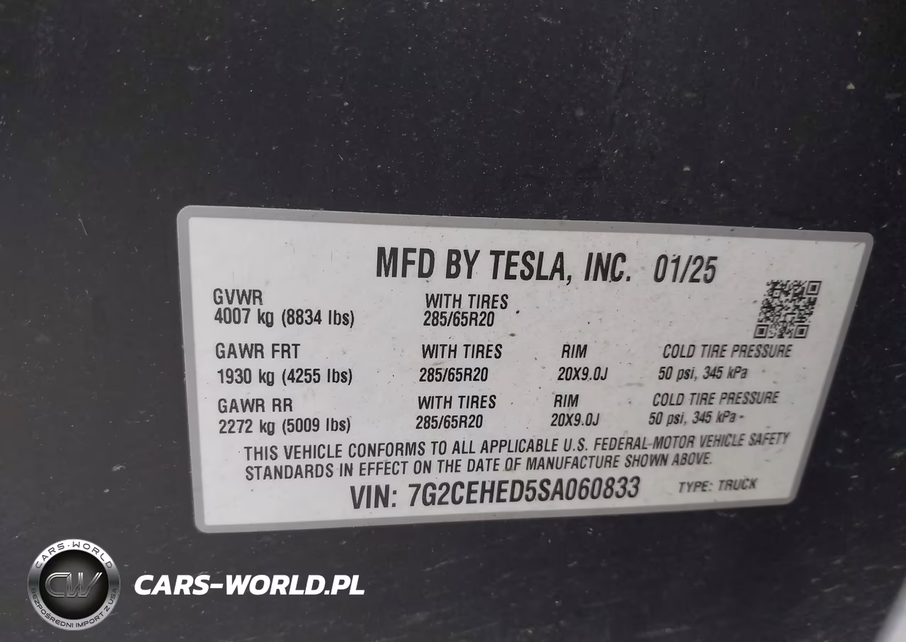 2025 Tesla Cybertruck All-Wheel Drive VIN:7G2CEHED5SA060833 - 9