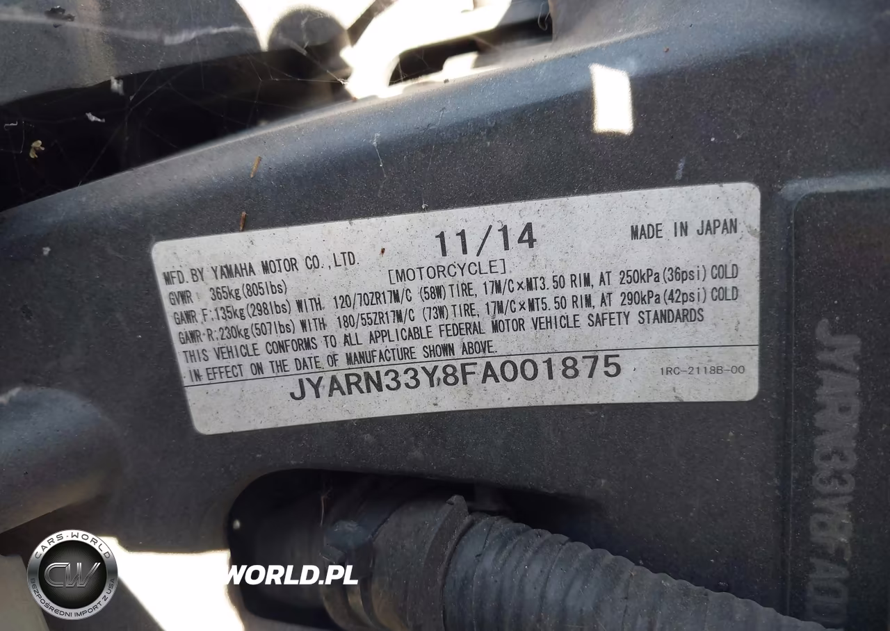 2015 Yamaha Fz09 C VIN:JYARN33Y8FA001875 - 10