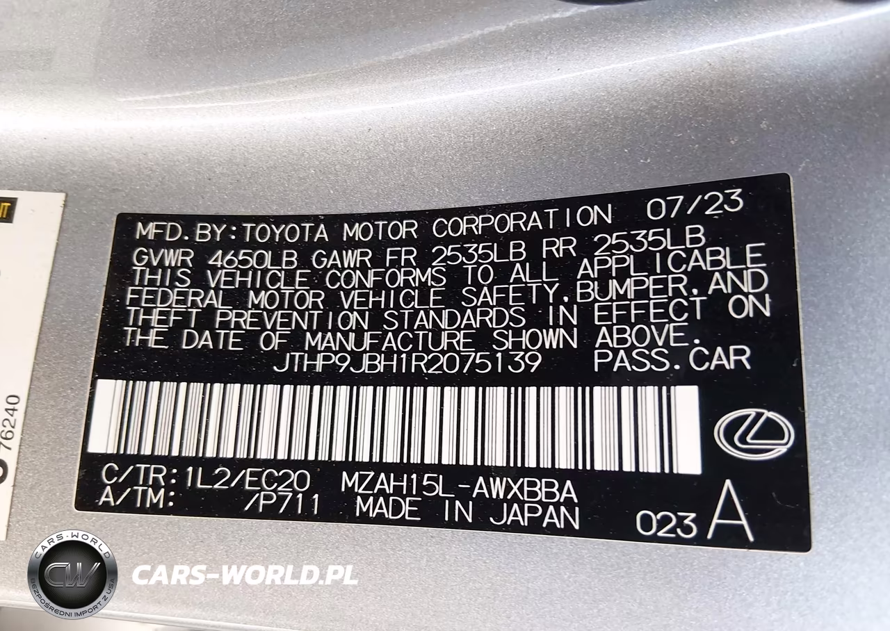 2024 Lexus Ux 250H Premium VIN:JTHP9JBH1R2075139 - 9