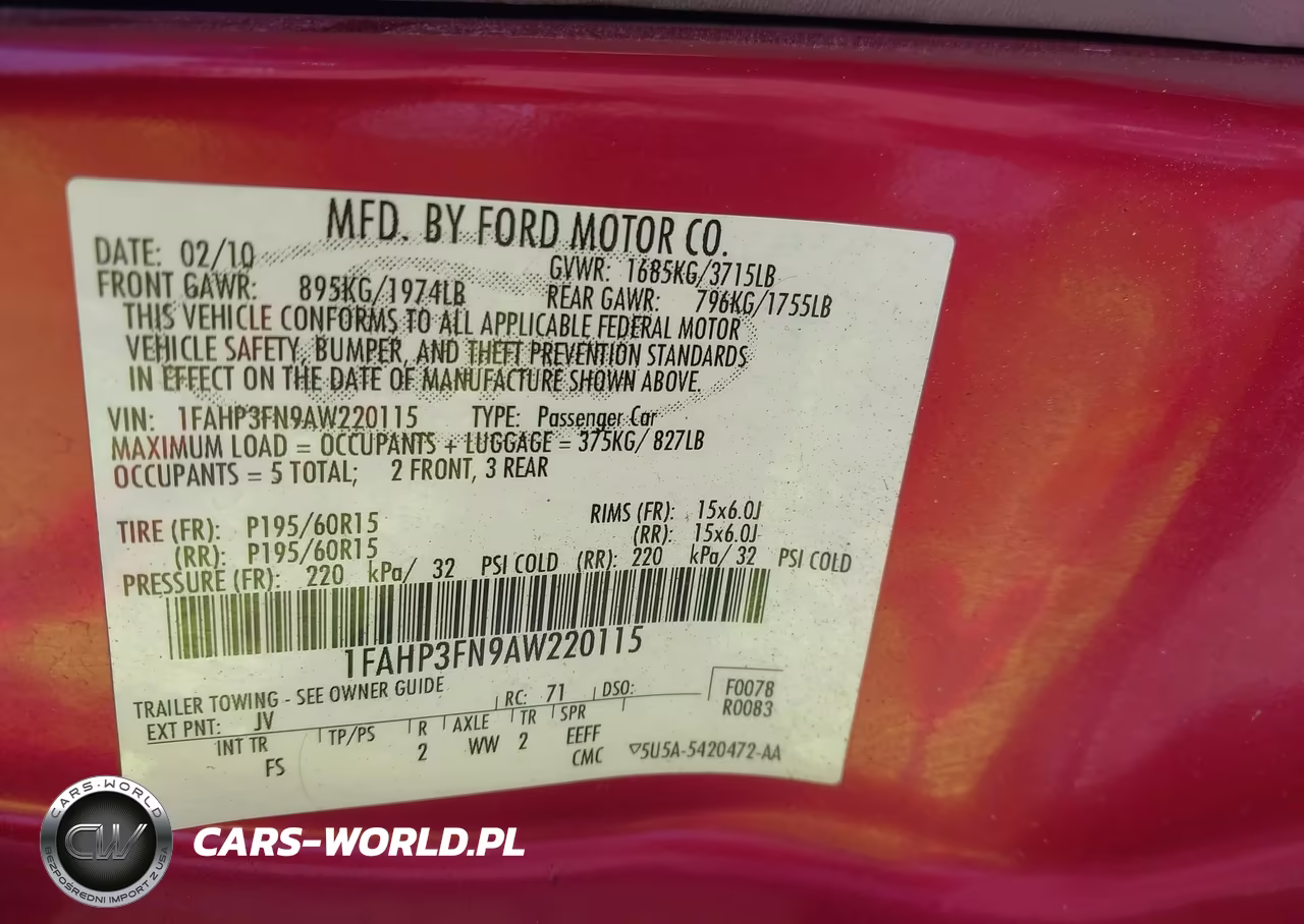 2010 Ford Focus Se VIN:1FAHP3FN9AW220115 - 9