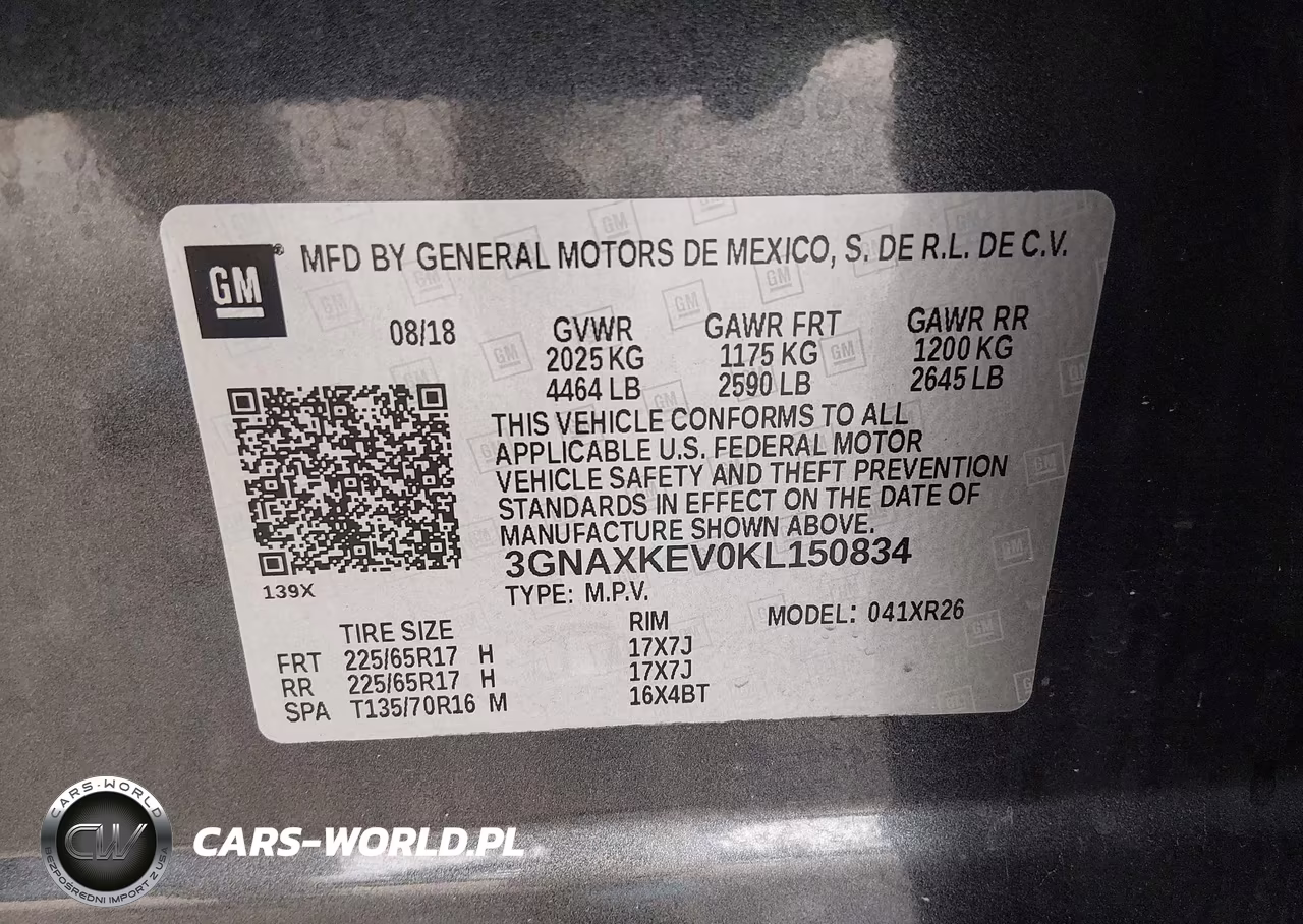 2019 Chevrolet Equinox Lt VIN:3GNAXKEV0KL150834 - 9