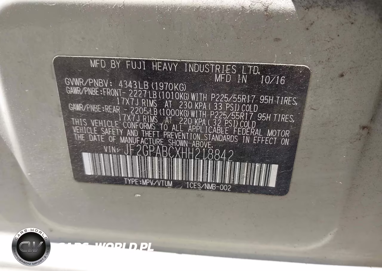 2017 Subaru Crosstrek 2.0I Premium VIN:JF2GPABCXHH218842 - 9