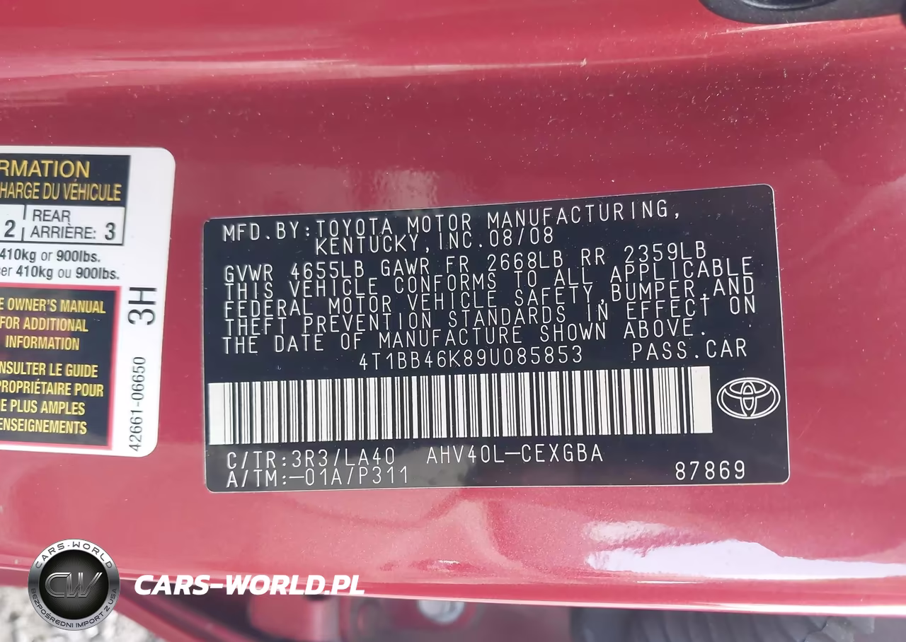 2009 Toyota Camry Hybrid VIN:4T1BB46K89U085853 - 9