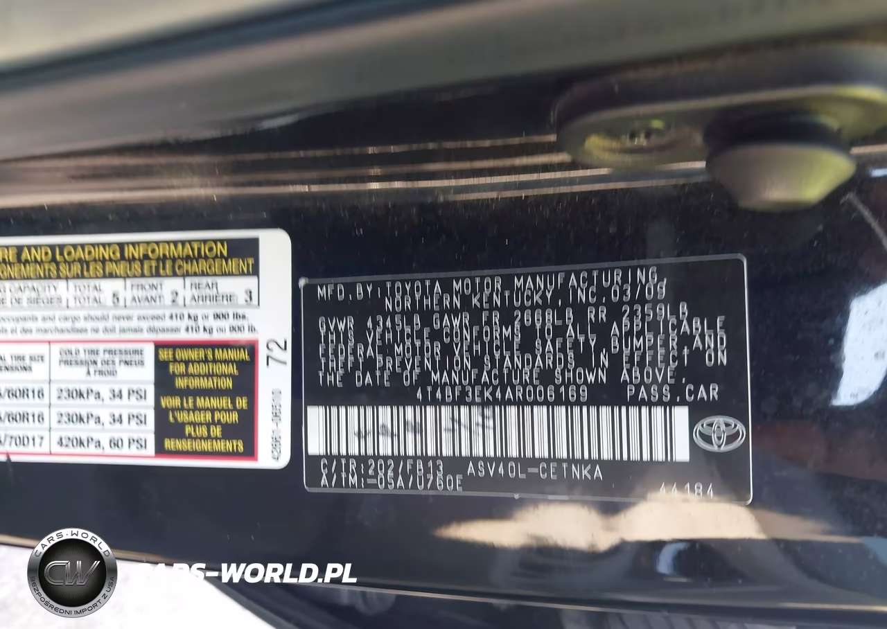 2010 Toyota Camry Le VIN:4T4BF3EK4AR006169 - 9