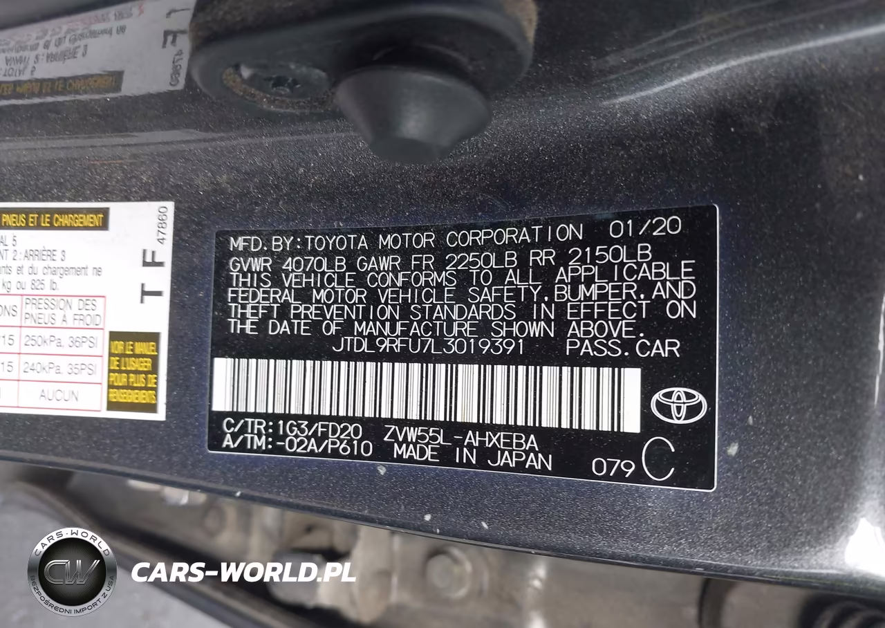 2020 Toyota Prius Le Awd-E VIN:JTDL9RFU7L3019391 - 9
