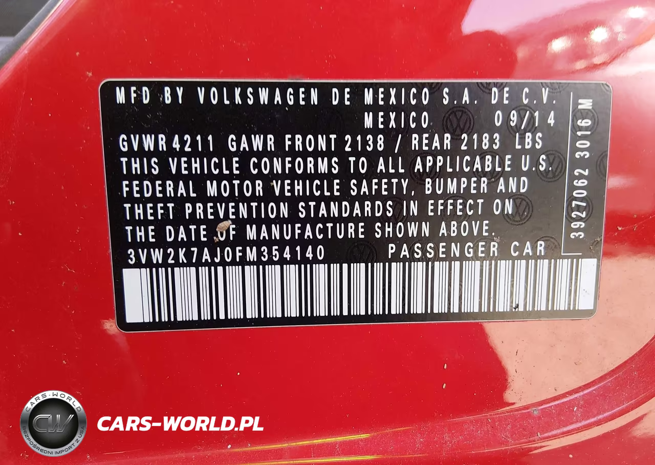 2015 Volkswagen Jetta 2.0L S VIN:3VW2K7AJ0FM354140 - 9