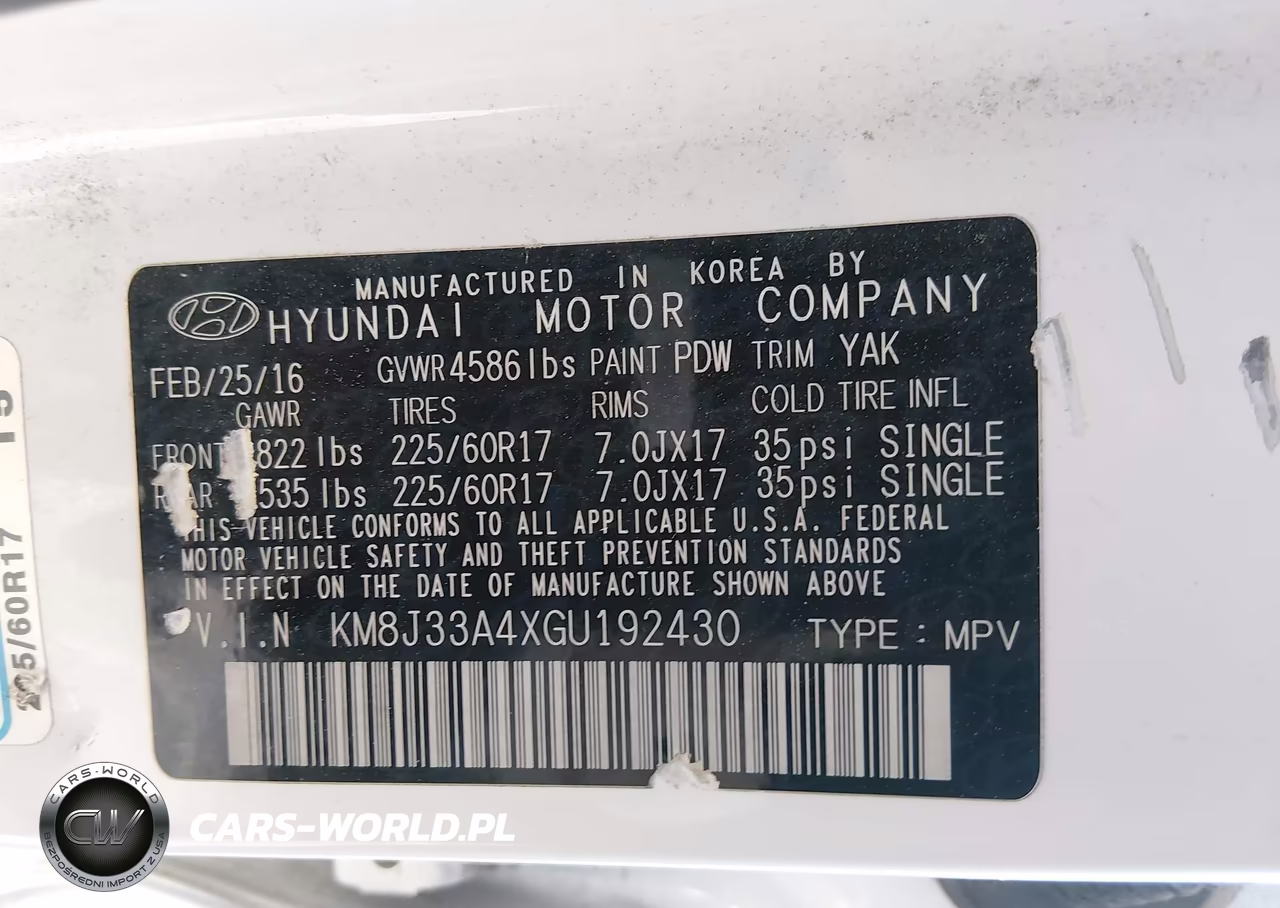 2016 Hyundai Tucson Se VIN:KM8J33A4XGU192430 - 9