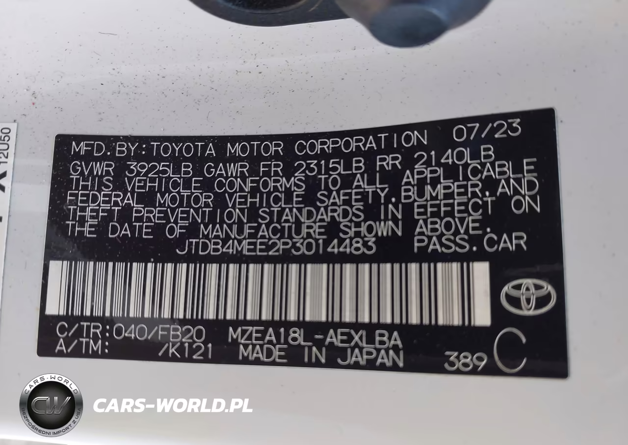 2023 Toyota Corolla Le VIN:JTDB4MEE2P3014483 - 9