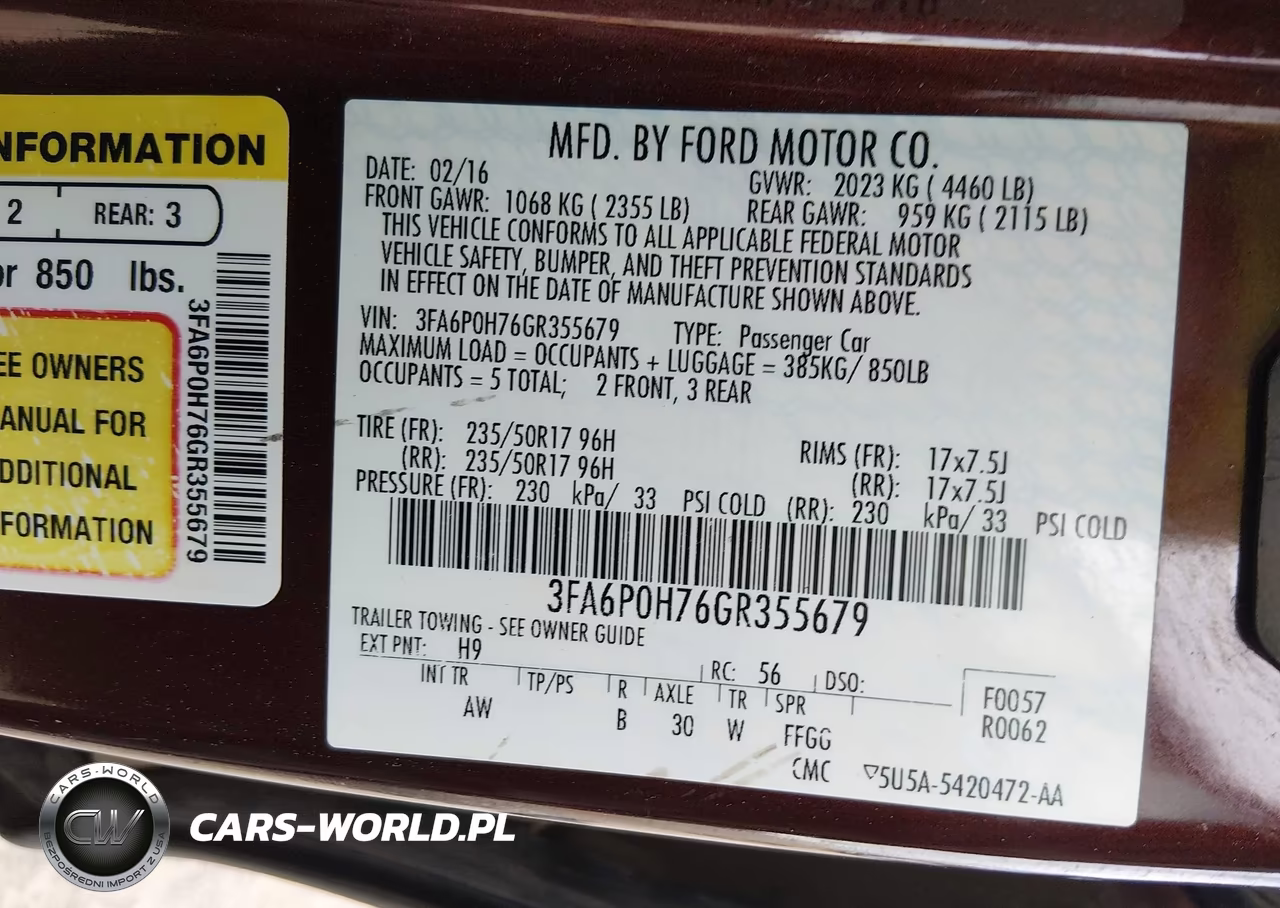 2016 Ford Fusion Se VIN:3FA6P0H76GR355679 - 9