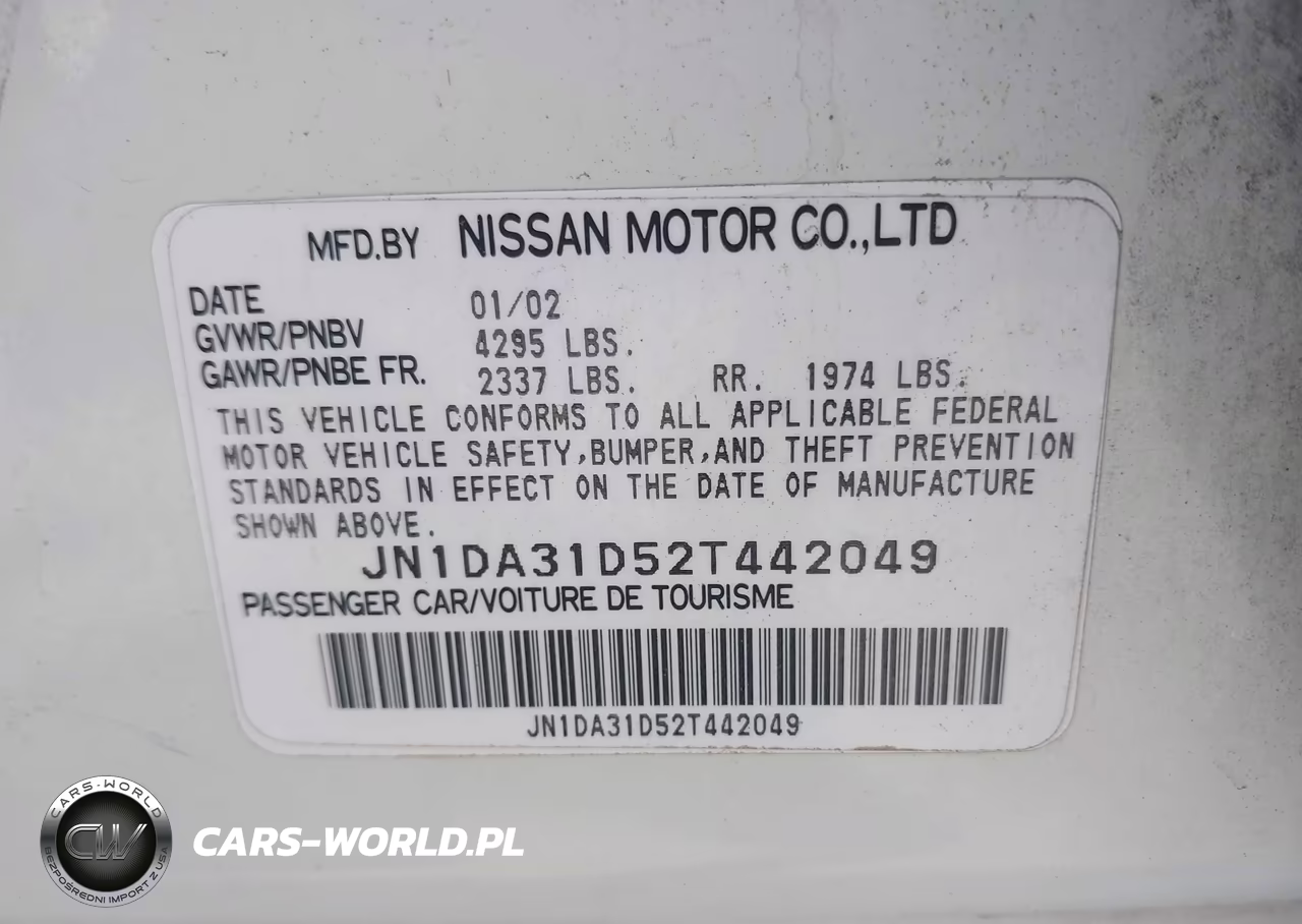 2002 Nissan Maxima Gle VIN:JN1DA31D52T442049 - 9