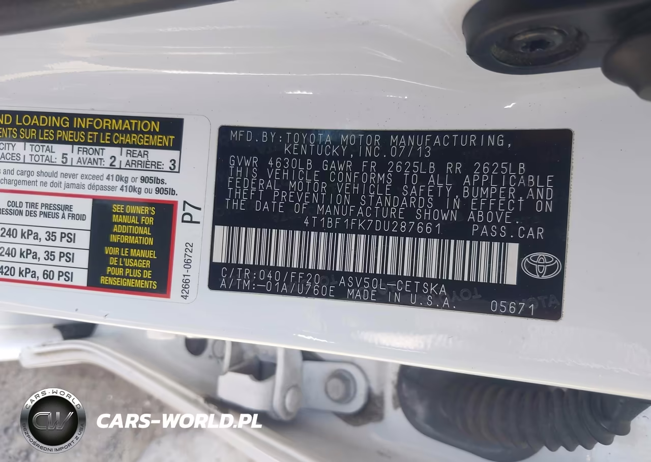 2013 Toyota Camry Se VIN:4T1BF1FK7DU287661 - 9