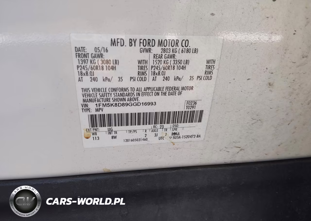 2016 Ford Explorer Xlt VIN:1FM5K8D89GGD16993 - 9