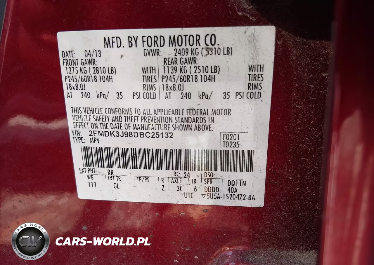2013 Ford Edge Sel VIN:2FMDK3J98DBC25132 - 9