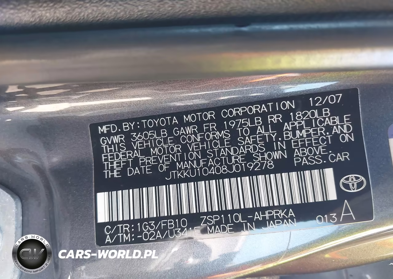 2008 Scion Xd VIN:JTKKU10408J019278 - 9