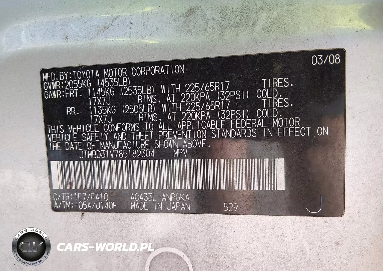2008 Toyota Rav4 Limited VIN:JTMBD31V785182304 - 9