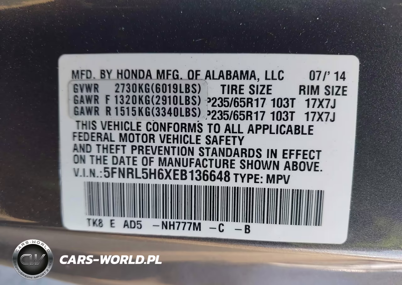 2014 Honda Odyssey Ex-L VIN:5FNRL5H6XEB136648 - 9