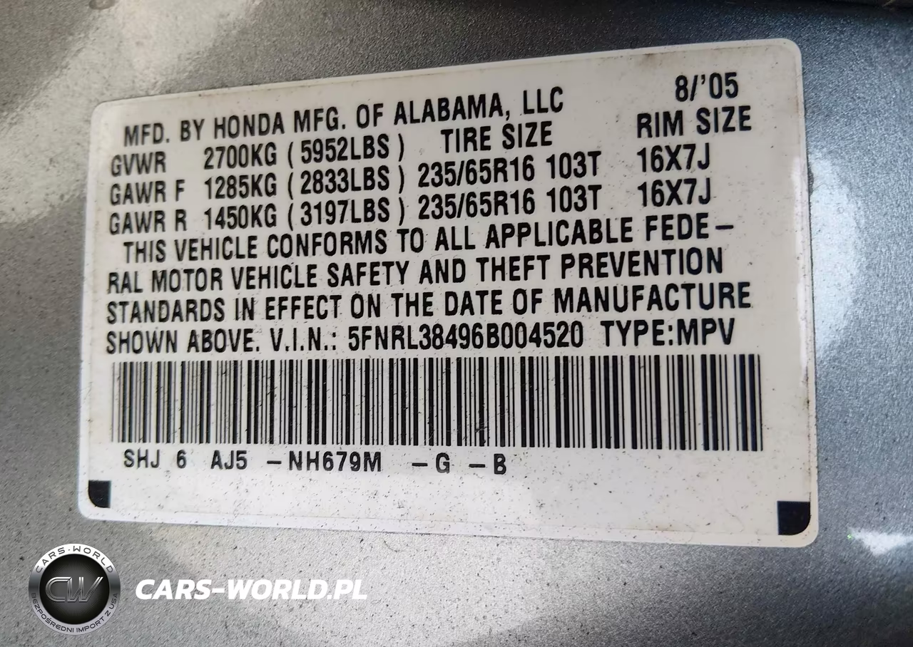 2006 Honda Odyssey Ex VIN:5FNRL38496B004520 - 9