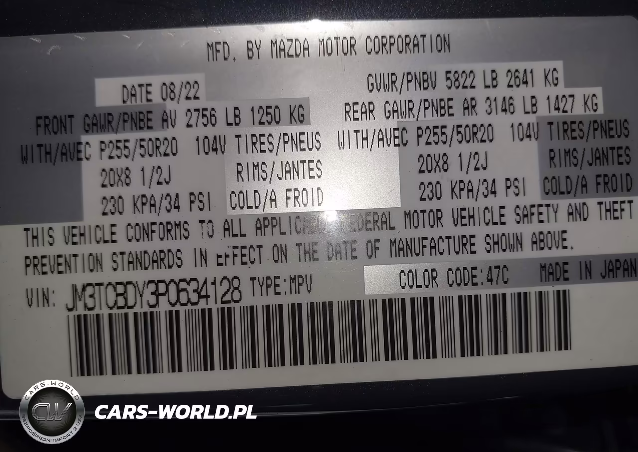 2023 Mazda Cx-9 Carbon Edition VIN:JM3TCBDY3P0634128 - 9