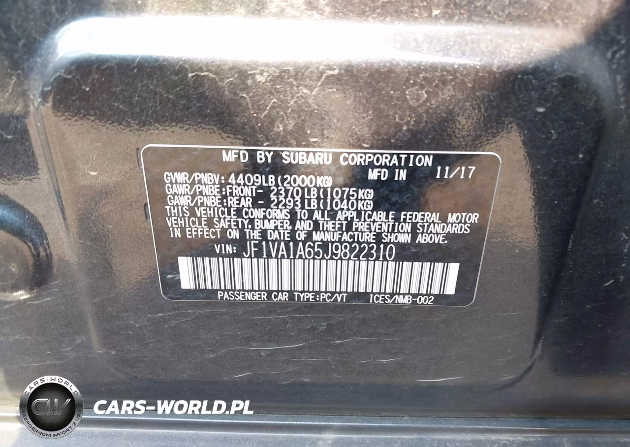 2018 Subaru Wrx VIN:JF1VA1A65J9822310 - 9