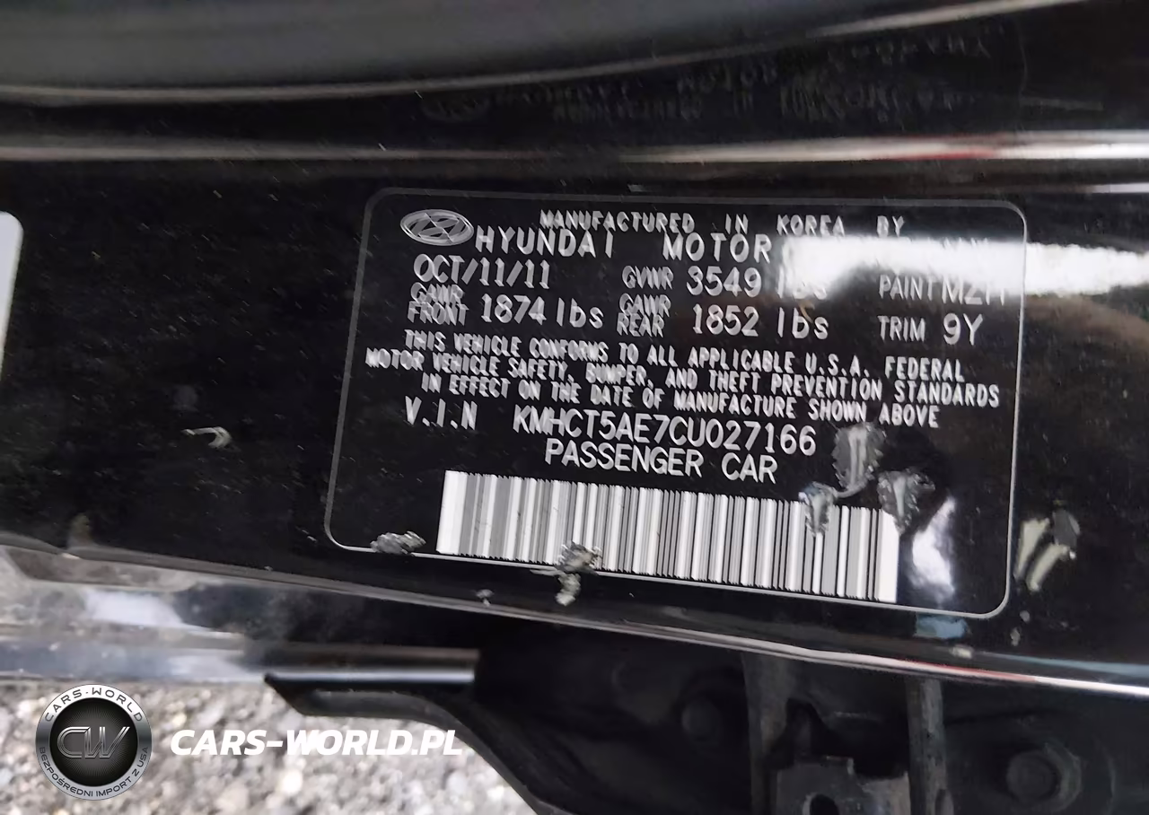 2012 Hyundai Accent Gs VIN:KMHCT5AE7CU027166 - 9