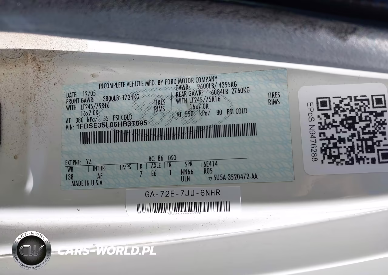 2006 Ford E-350 Cutaway VIN:1FDSE35L06HB37895 - 9