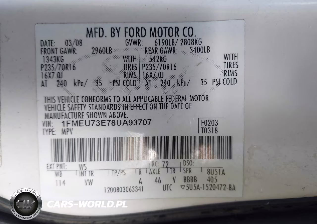2008 Ford Explorer Xlt VIN:1FMEU73E78UA93707 - 9