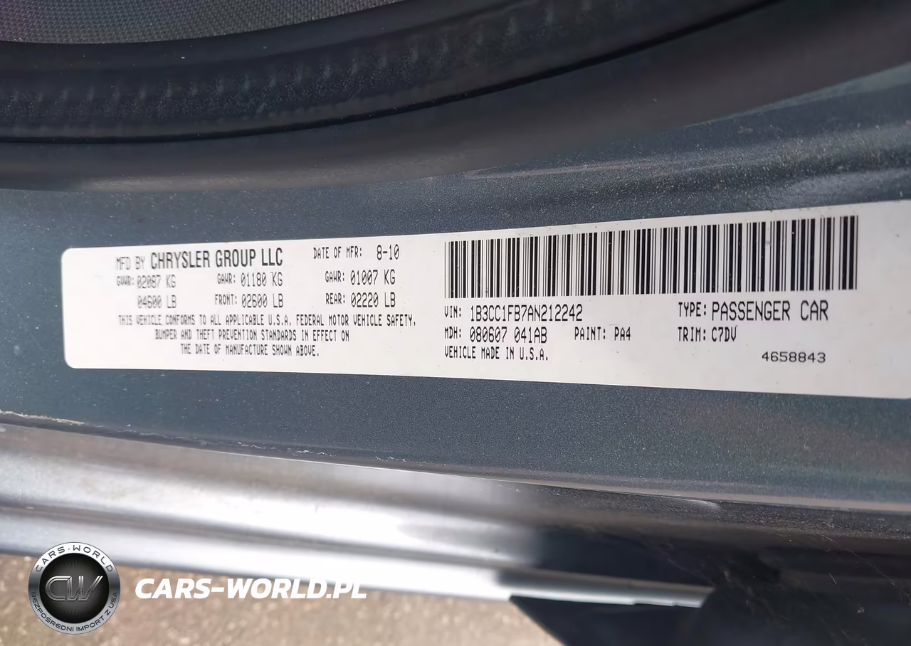 2010 Dodge Avenger Express VIN:1B3CC1FB7AN212242 - 9