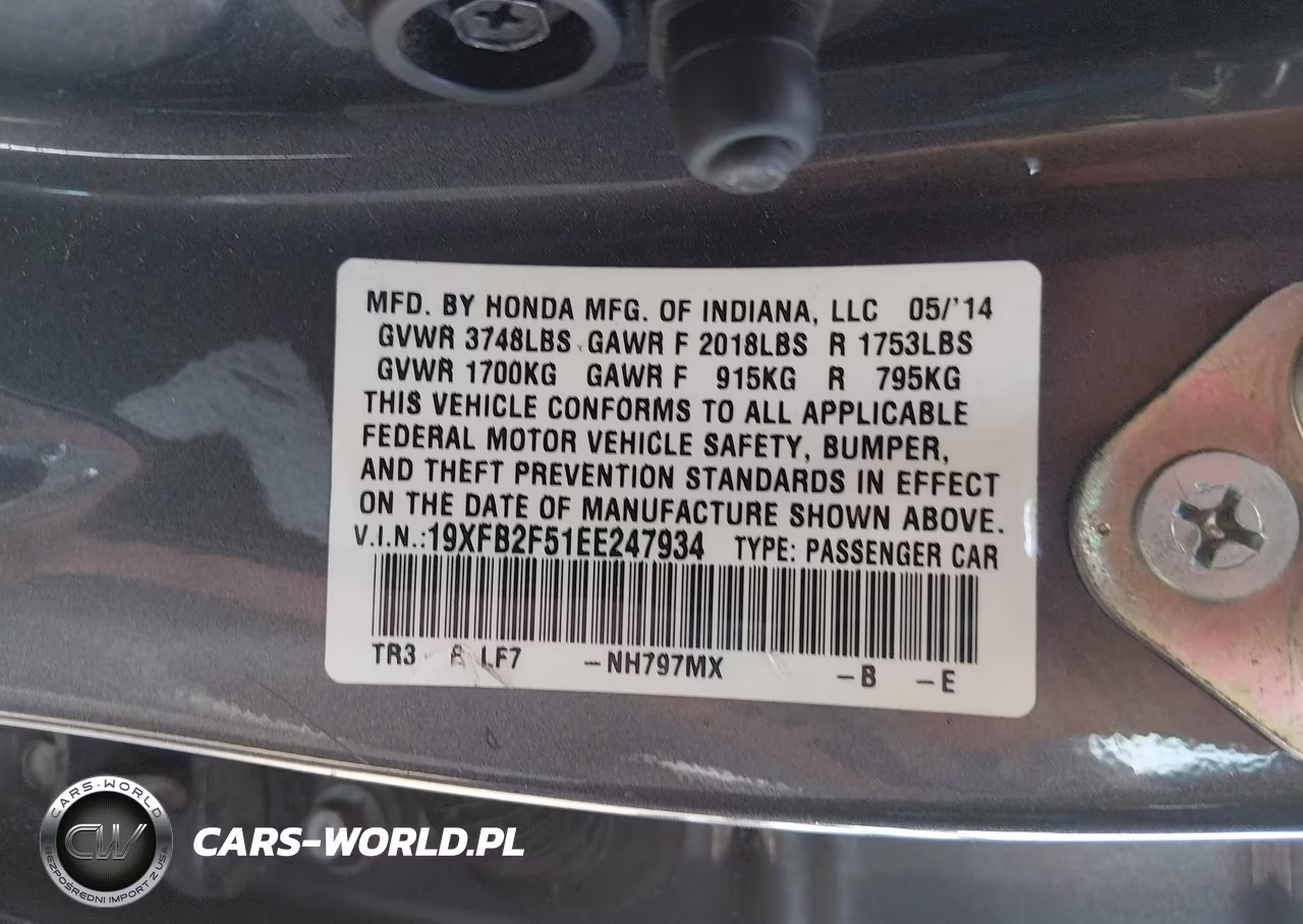 2014 Honda Civic Lx VIN:19XFB2F51EE247934 - 9