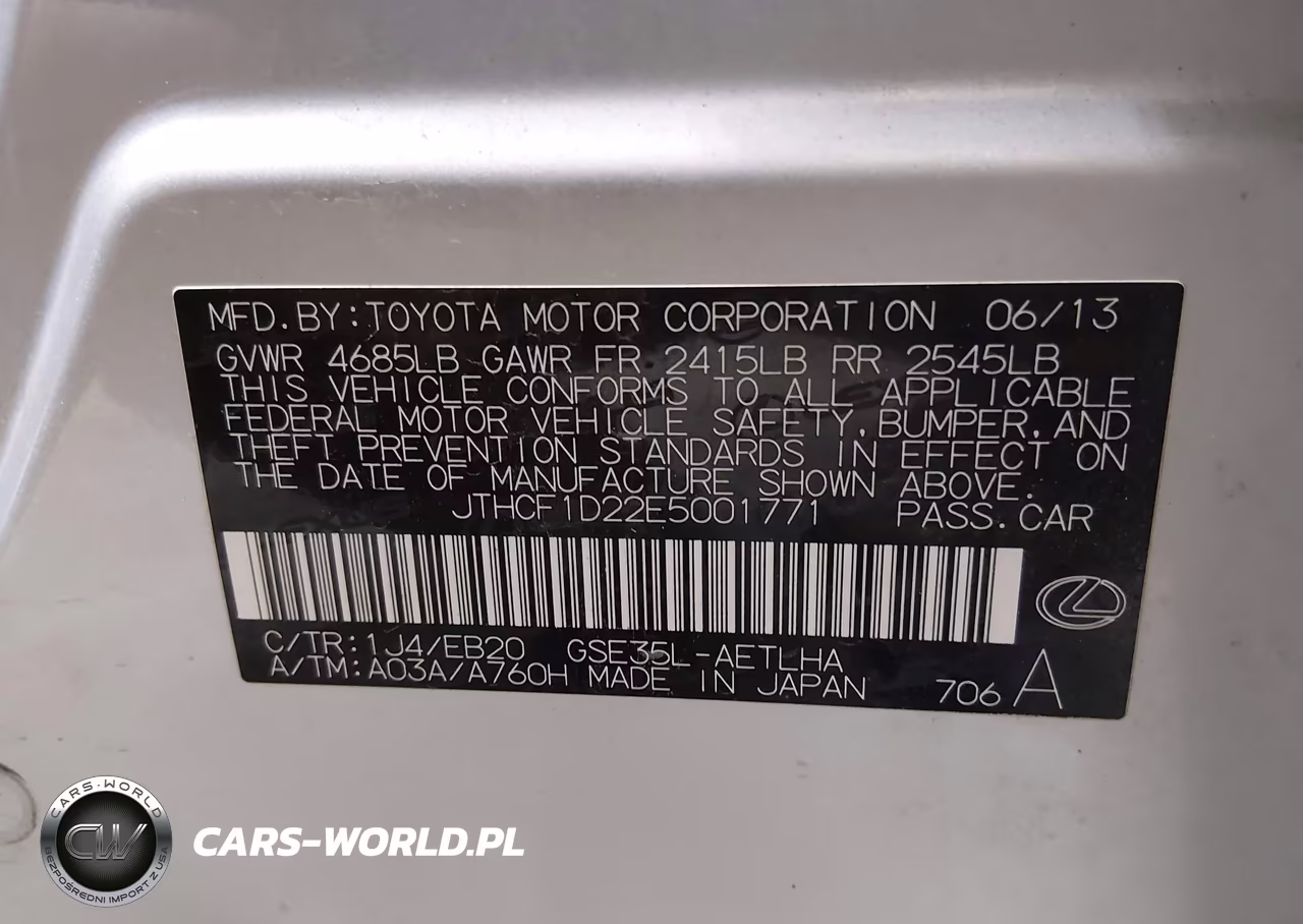 2014 Lexus Is 250 VIN:JTHCF1D22E5001771 - 9
