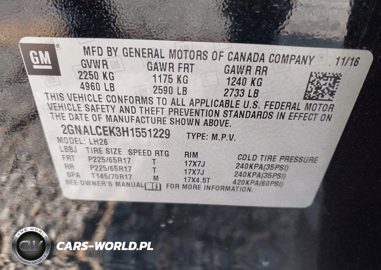 2017 Chevrolet Equinox Lt VIN:2GNALCEK3H1551229 - 9