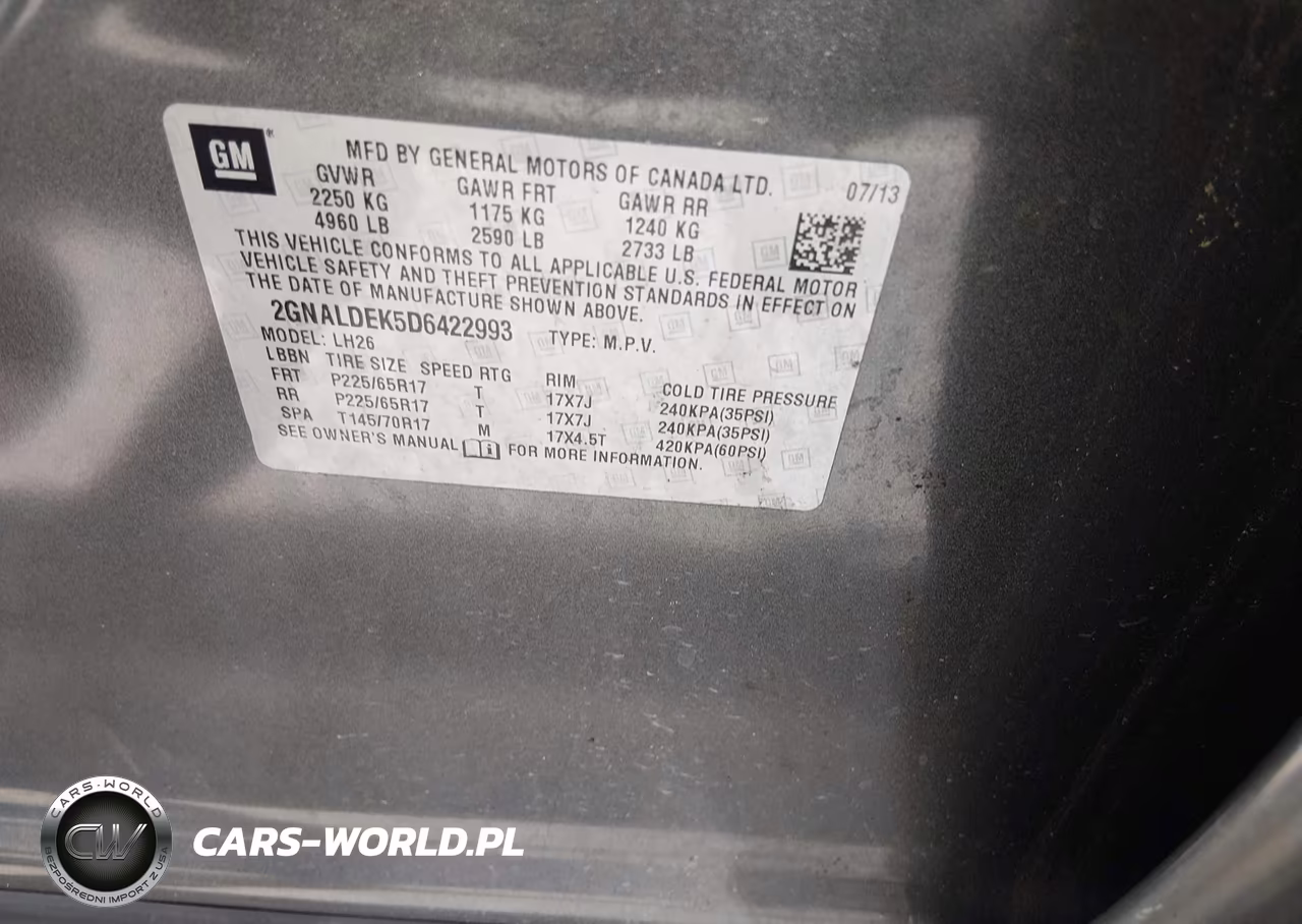2013 Chevrolet Equinox Lt VIN:2GNALDEK5D6422993 - 9