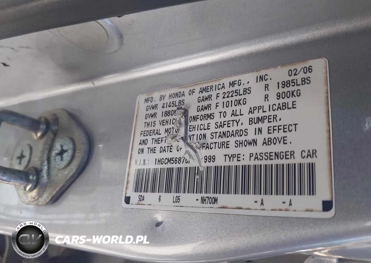 2006 Honda Accord 2.4 Ex VIN:1HGCM56876A089999 - 9